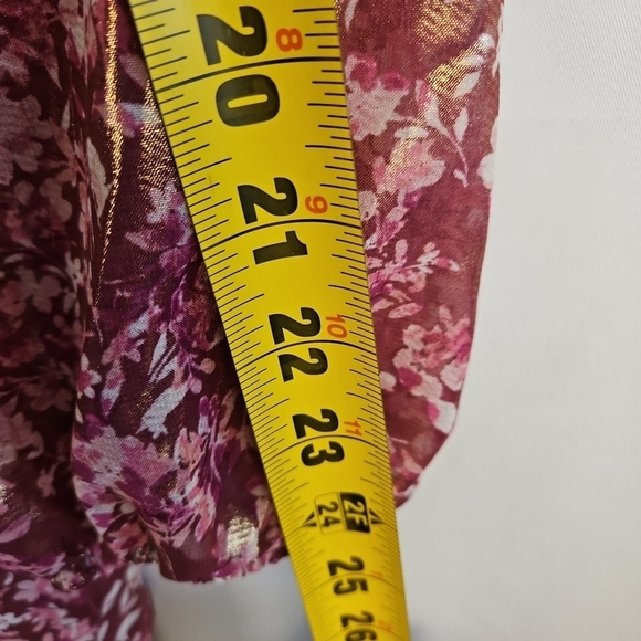 Crystal Doll - Floral Dress, Long Sleeves, Tiered Skirt  Size XL color Wine - Picture 11 of 11